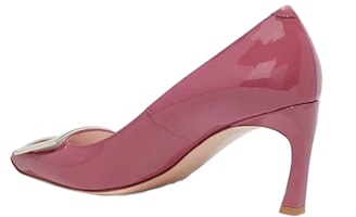 (Women) Roger Vivier Patent Square-Toe Slip-On Stiletto Heels 'Pink' RVW40015280D1PM806 (Women) Roger Vivier Patent Square-Toe Slip-On Stiletto Heels 'Pink' RVW40015280D1PM806