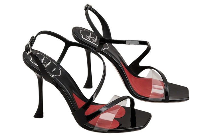 Order (W) Sandalias de Tacón Aguja Roger Vivier Punta Cuadrada 10cm 'Moda Negra' RVW622347006NG3382