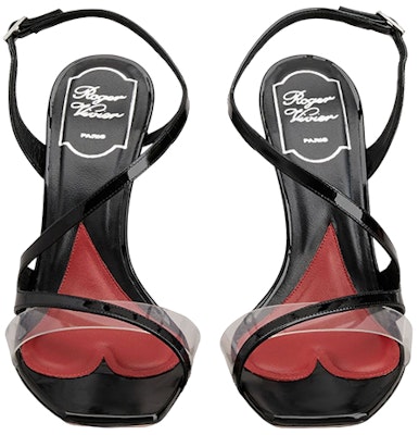(W) Roger Vivier Sandal Tumit Tinggi 10cm 'Fesyen Hitam' Berhidung Petak. RVW622347006NG3382 Lookbook (W) Roger Vivier Sandal Tumit Tinggi 10cm 'Fesyen Hitam' Berhidung Petak. RVW622347006NG3382