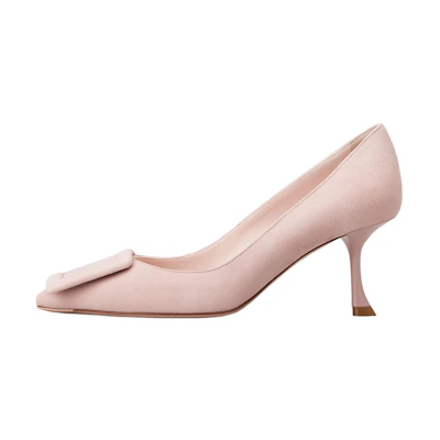 (W) Roger Vivier Pointed-Toe Stiletto 'Pink Suede'
