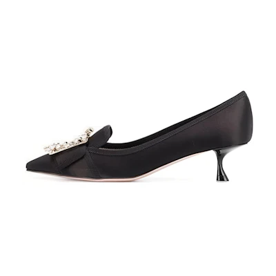 (W) Roger Vivier Pointed Toe Slip-On Stiletto 'Black'