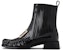 (W) Roger Vivier Preppy Viv 'But Chelsea Hitam Patent dengan Gesper Logam' RVW63331250QJB034C
