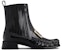 (W) Roger Vivier Preppy Viv 'But Chelsea Hitam Patent dengan Gesper Logam' RVW63331250QJB034C