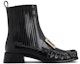 Order (W) Roger Vivier Preppy Viv 'But Chelsea Hitam Patent dengan Gesper Logam' RVW63331250QJB034C