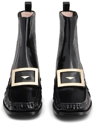 (W) Roger Vivier Preppy Viv 'Boot Chelsea Hitam dengan Buckle Logam' RVW63331250QJB034C Lookbook (W) Roger Vivier Preppy Viv 'Boot Chelsea Hitam dengan Buckle Logam' RVW63331250QJB034C