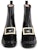(W) Roger Vivier Preppy Viv 'But Chelsea Hitam Patent dengan Gesper Logam' RVW63331250QJB034C