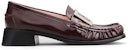 (W) Roger Vivier Preppy Viv 'Kulit Jenama Burgundy dengan Gesper Metalik' RVW63331230QJB1T68