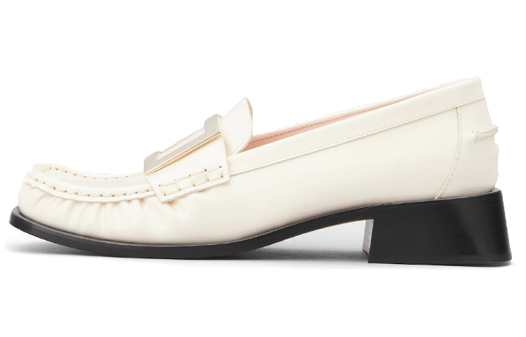 (Women) Roger Vivier Preppy Viv 'Metal Buckle Patent Loafer Muted Beige' RVW63331230E9H0ZF0