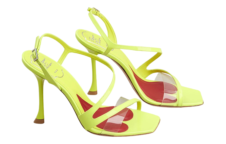 Order (W) Roger Vivier Sandali Moda Tacco PVC con Fibbia ''Giallo'' RVW622347006NG5O02