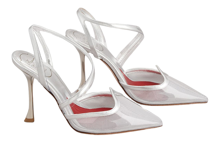 Order 羅傑·維維亞 PVC 尖頭 時尚 細跟 高跟鞋 女款 銀色