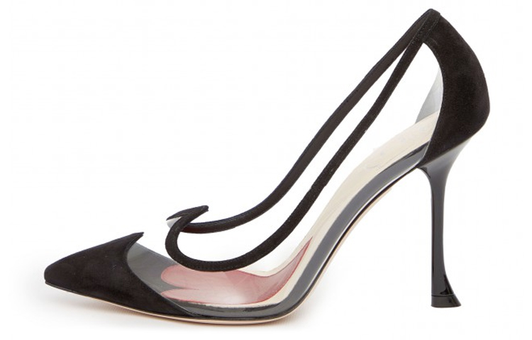 (Women) Roger Vivier PVC Velvet Slip-On Black 'Fashion Stiletto High Heel' RVW53834730P913382