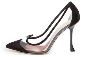 (Women) Roger Vivier PVC Velvet Slip-On Black 'Fashion Stiletto High Heel' RVW53834730P913382 (Women) Roger Vivier PVC Velvet Slip-On Black 'Fashion Stiletto High Heel' RVW53834730P913382