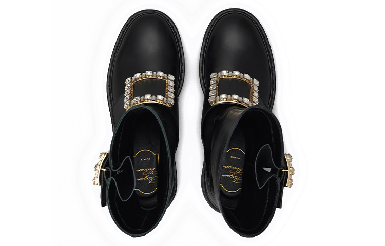 (W) Roger Vivier Rangers Black 'Leather Crystal Buckle' 圖 3