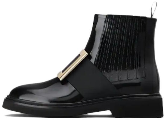 (W) Roger Vivier Rangers Leather 'Metal Buckle Chelsea Boot Hitam' RVW54825170MRKB999 Buy (W) Roger Vivier Rangers Leather 'Metal Buckle Chelsea Boot Hitam' RVW54825170MRKB999