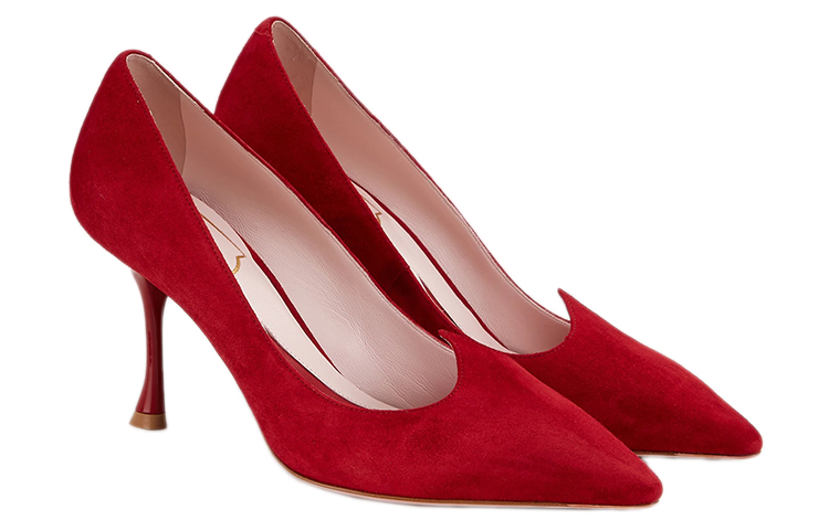 (W) Roger Vivier Red 'I Love Vivier Fashionable Elegance Pointed Toe Stiletto' 圖 3
