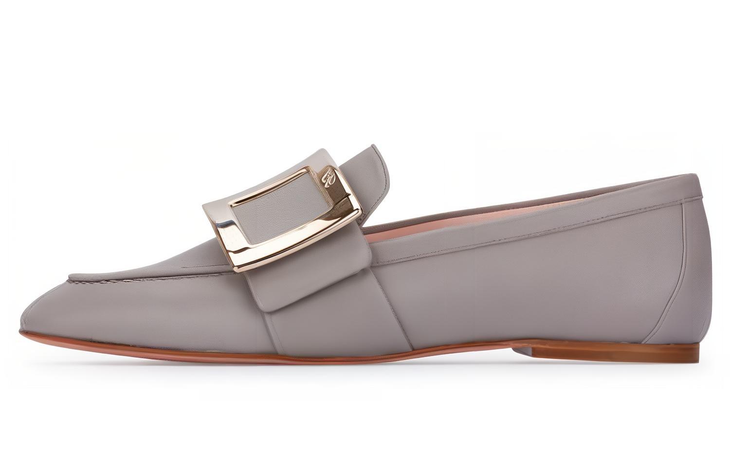 (W) Roger Vivier Round-Toe Slip-On Loafers 'Grey'