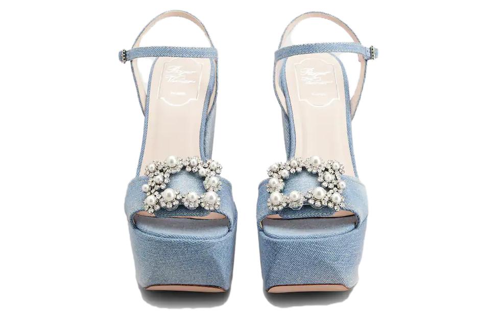 (W) Roger Vivier Round Toe CMFT 'Blue Ankle-Strap Sandals' 圖 3