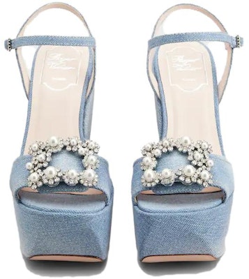 (Women) Roger Vivier Round Toe Comfort 'Blue Ankle-Strap Sandals' RVW70336490JDLU207 Lookbook (Women) Roger Vivier Round Toe Comfort 'Blue Ankle-Strap Sandals' RVW70336490JDLU207