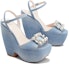 Shop (W) Roger Vivier Sandal Tumit Bulat 'Biru Bersama Tali Buku Lali' RVW70336490JDLU207