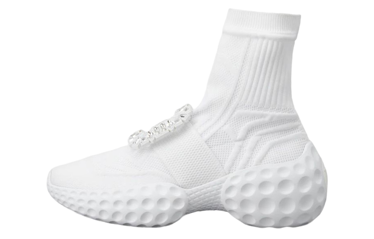 (W) Roger Vivier Run 'White Crystal Buckle'