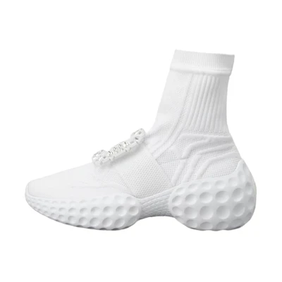 (W) Roger Vivier Run 'White Crystal Buckle'