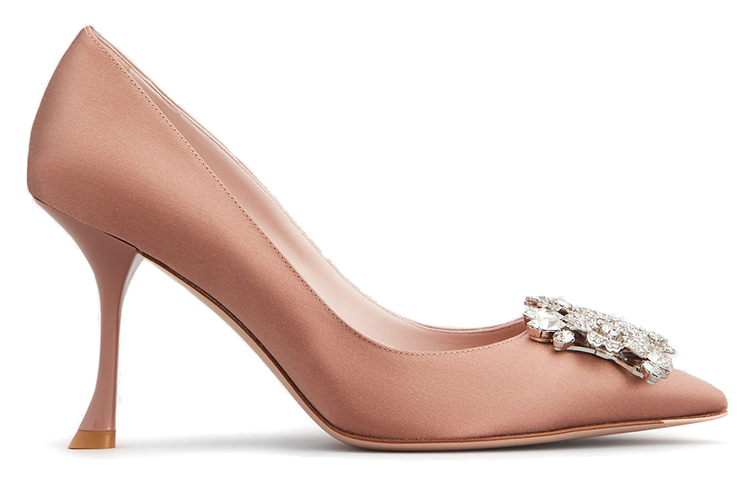 (W) Roger Vivier RV Bouquet Strass Buckle High Heels 'Pink Satin' 圖 2