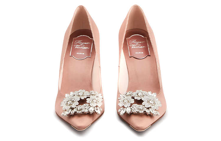 (W) Roger Vivier RV Bouquet Strass Buckle High Heels 'Pink Satin' 圖 4