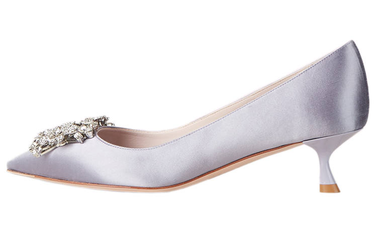 (W) Roger Vivier RV Bouquet Strass High Heel 'Purple Satin'