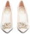 (W) Roger Vivier RV Bouquet Strass Kasut Tumit Tinggi 'Puti Satin Mutiara Gesper' RVW53031500RS0C001