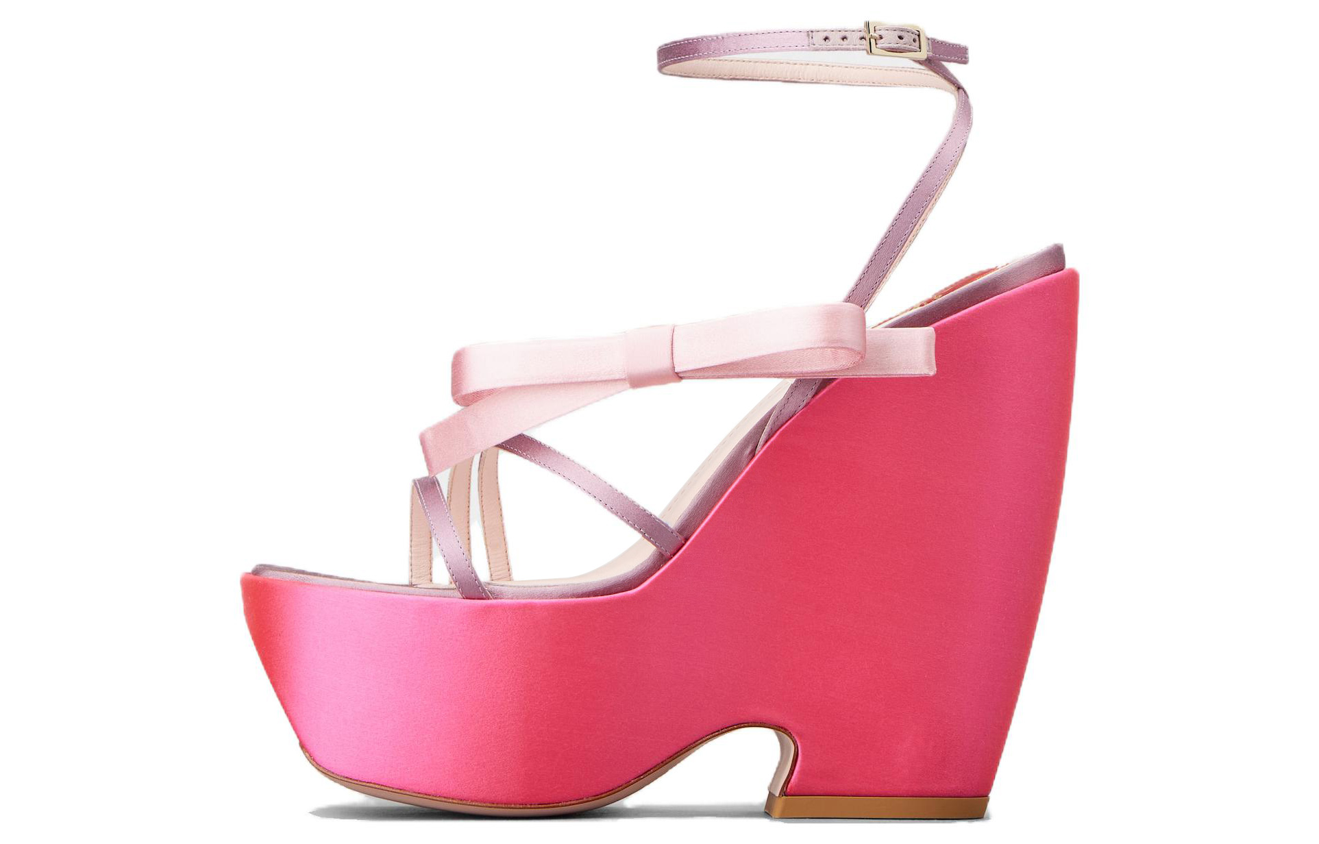 (W) Roger Vivier Satin Buckle Mule 'Pink'
