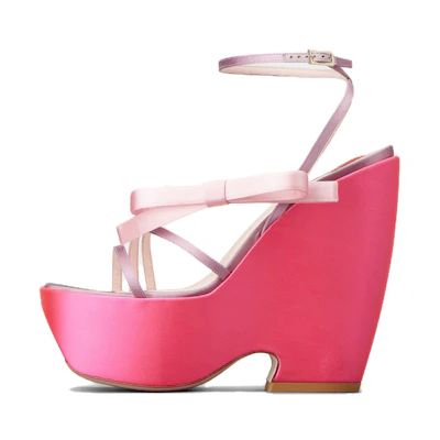 (W) Roger Vivier Satin Buckle Mule 'Pink'