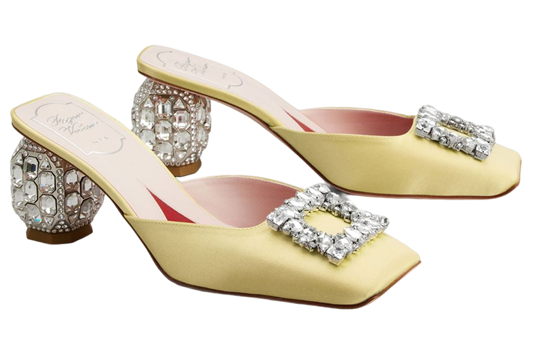 (W) Roger Vivier Satin Crystal Buckle Fashion Slide 'Yellow' 圖 2
