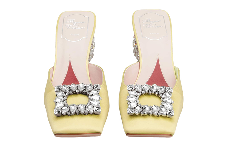 (W) Roger Vivier Satin Crystal Buckle Fashion Slide 'Yellow' 圖 3