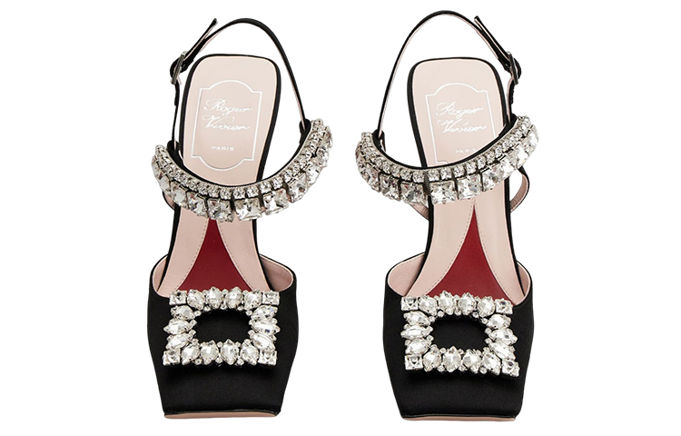 (W) Roger Vivier Satin Crystal Buckle Stiletto 'Black' 圖 3