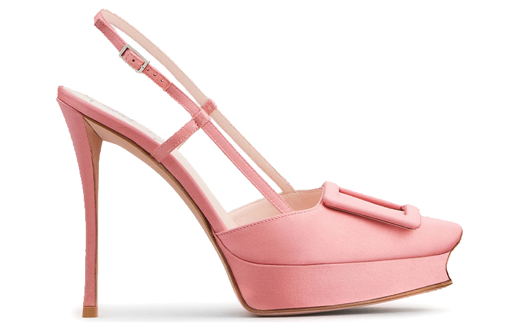 (W) Roger Vivier Satin High Heels with Crystal Buckle and Ankle Strap 'Pink' 圖 2