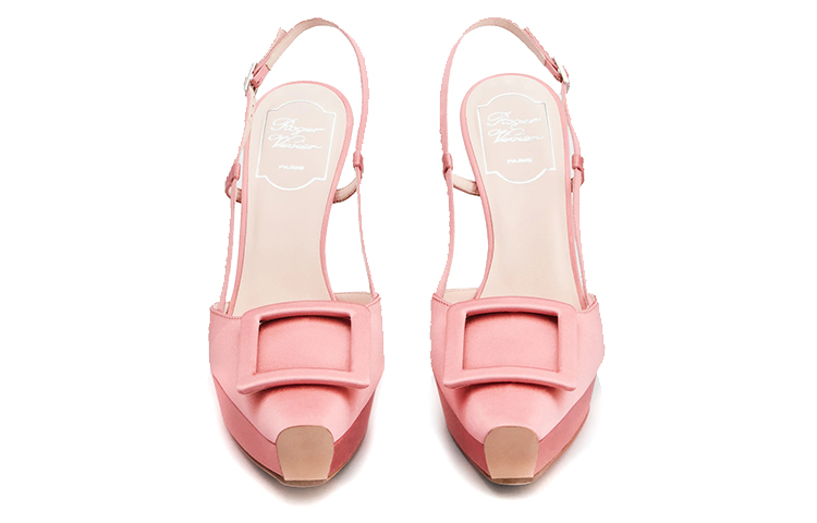 (W) Roger Vivier Satin High Heels with Crystal Buckle and Ankle Strap 'Pink' 圖 3