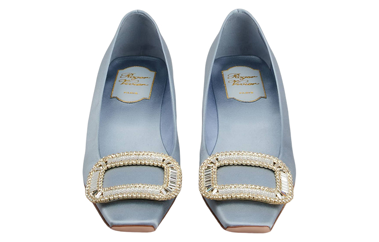 (W) Roger Vivier Satin Mid-Heel Pump 'Crystal Buckle Blue' 圖 3