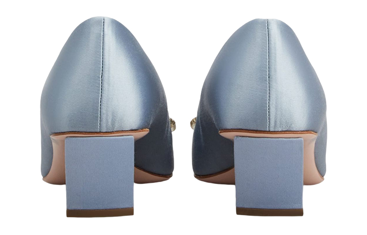(W) Roger Vivier Satin Mid-Heel Pump 'Crystal Buckle Blue' 圖 4