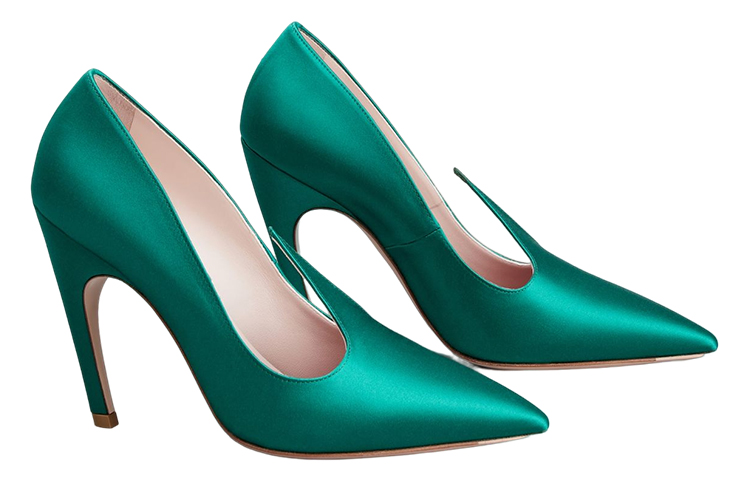Order (W) Roger Vivier Satin Tumit Runcing 'Hijau' RVW68434240RS0V016