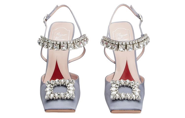 Lookbook (W) Roger Vivier Satin Stiletto Heels 'Crystal Buckle Abu-abu' RVW68334210RS0L021