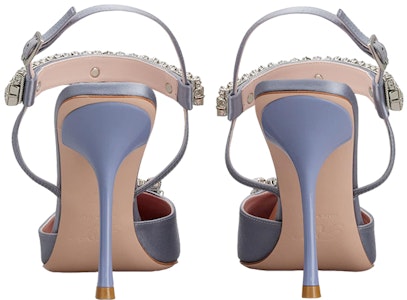 羅傑·維維亞 緞面 水晶扣 細跟 高跟鞋 女款 灰色 Shop 羅傑·維維亞 緞面 水晶扣 細跟 高跟鞋 女款 灰色