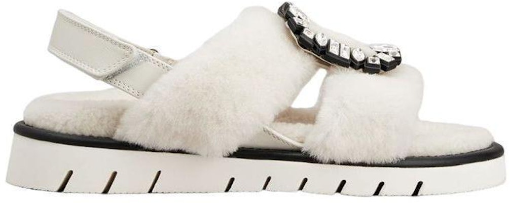 (Women) Roger Vivier Shearling Velcro Fashion Sandal 'White' RVW65434770MFY656Z Order (Women) Roger Vivier Shearling Velcro Fashion Sandal 'White' RVW65434770MFY656Z