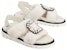 (W) Roger Vivier Sandal Fesyen Velcro Bulu 'Putih' RVW65434770MFY656Z