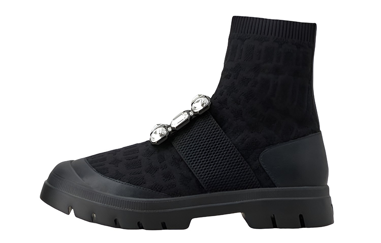 (W) Roger Vivier Short Boots 'Black Crystal Buckle'