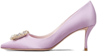 (Women) Roger Vivier Silk Pointed Toe Comfort Stiletto Heels 'Pink' RVW41417620RS0L223 (Women) Roger Vivier Silk Pointed Toe Comfort Stiletto Heels 'Pink' RVW41417620RS0L223