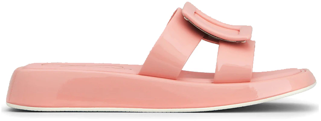 (W) Roger Vivier Selipar 'Kulit Pink Patent dengan Buckle' RVW60930480D1PM215 Order (W) Roger Vivier Selipar 'Kulit Pink Patent dengan Buckle' RVW60930480D1PM215