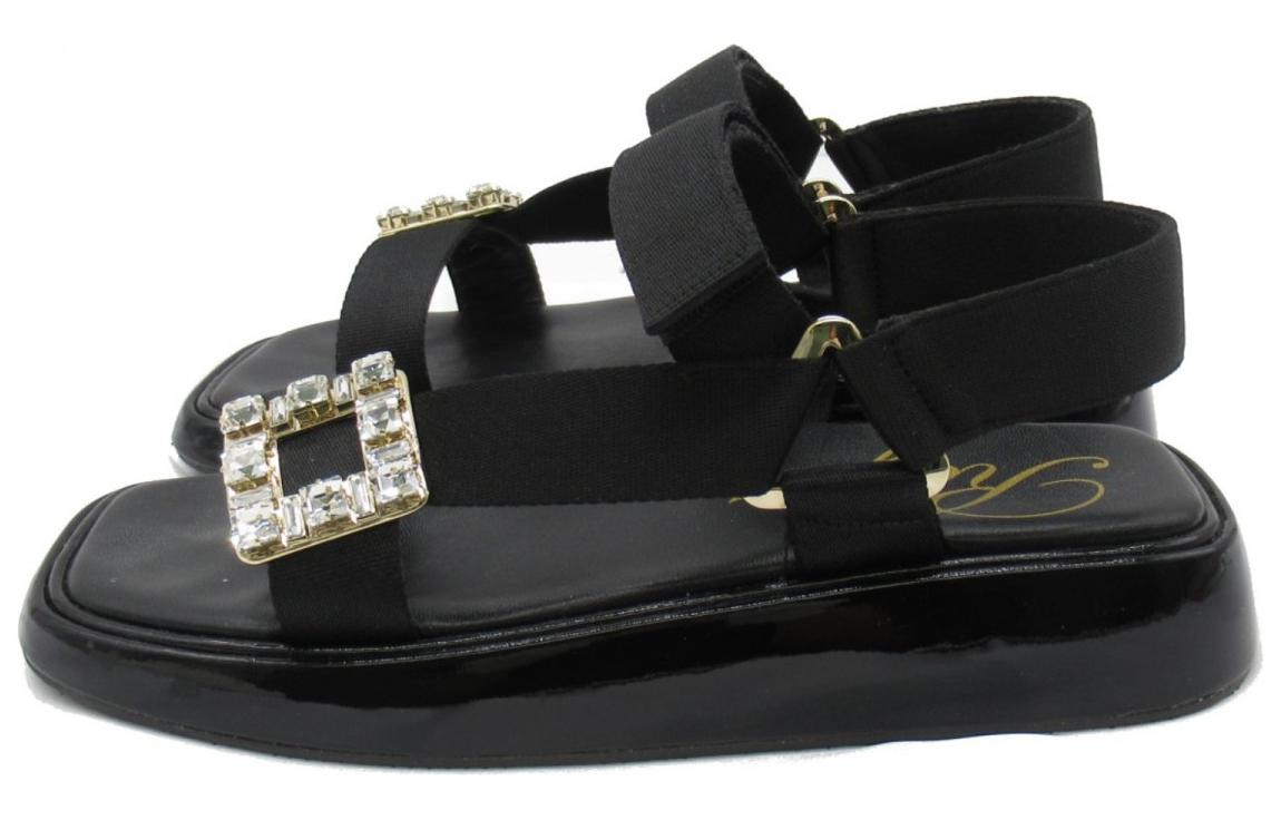 (W) Roger Vivier Slide Trekky 'Black Crystal Buckle' 圖 4