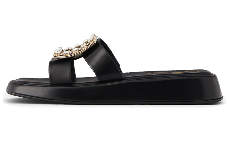 (Women) Roger Vivier Slider 'Black Buckle' RVW60930750BSSB999
