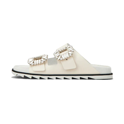 (W) Roger Vivier Slidy Viv' 'Cream Leather'