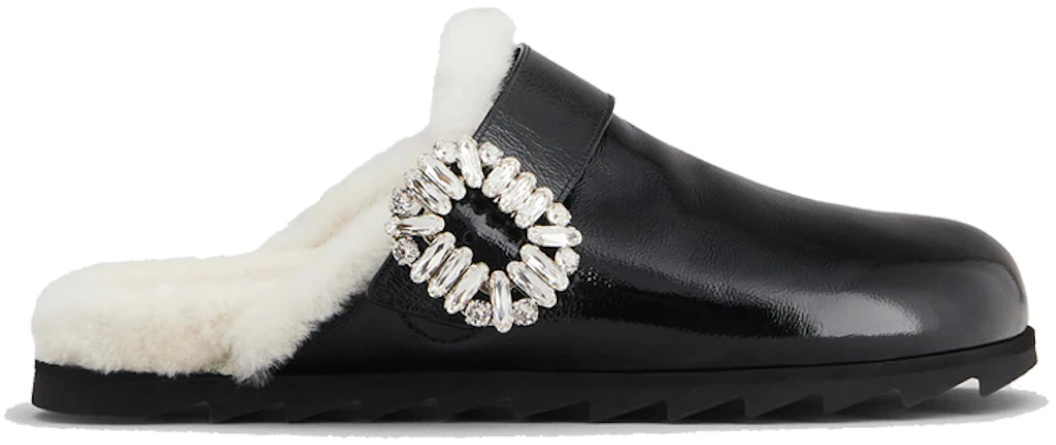 (W) Roger Vivier Slidy Viv ''Versierde Gesp Zwarte Fluwelen Muilen'' RVW62531600KFU08CE Order (W) Roger Vivier Slidy Viv ''Versierde Gesp Zwarte Fluwelen Muilen'' RVW62531600KFU08CE